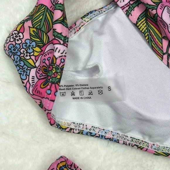 Floral Pink Bikini Set NEW Size S - Picture 8 of 8